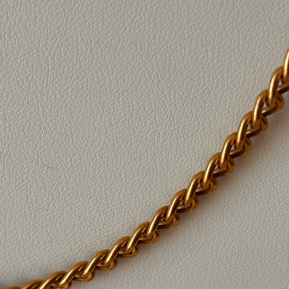 Blue beaded stations necklace / gold tone/ measures 39 in total length/ vintage - Picture 3 of 8